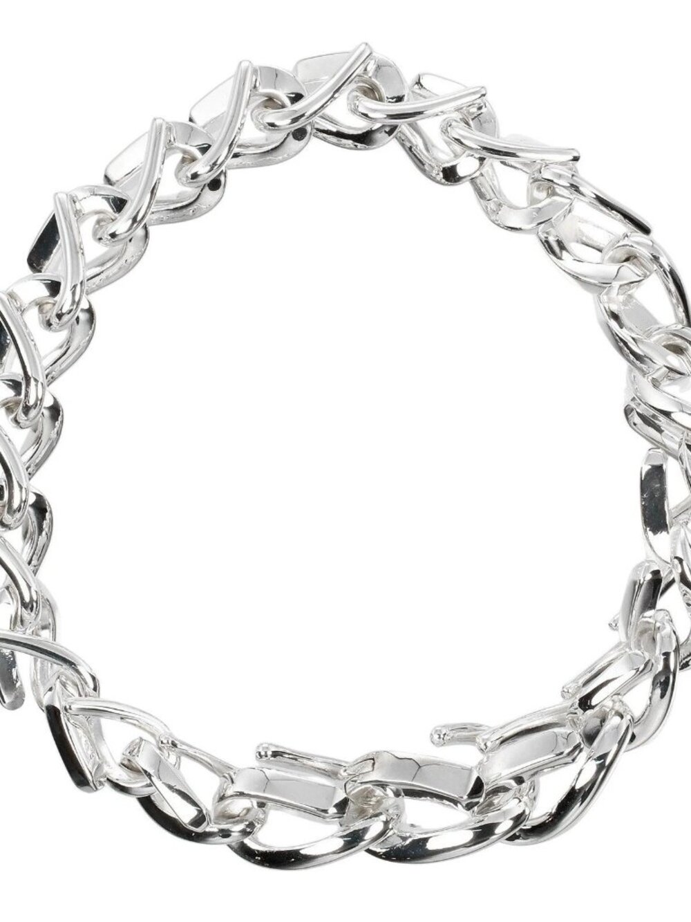 TIFFANY&Co. Forge Medium Link High Polish Bracelet Wrist Size6.7" Silver92